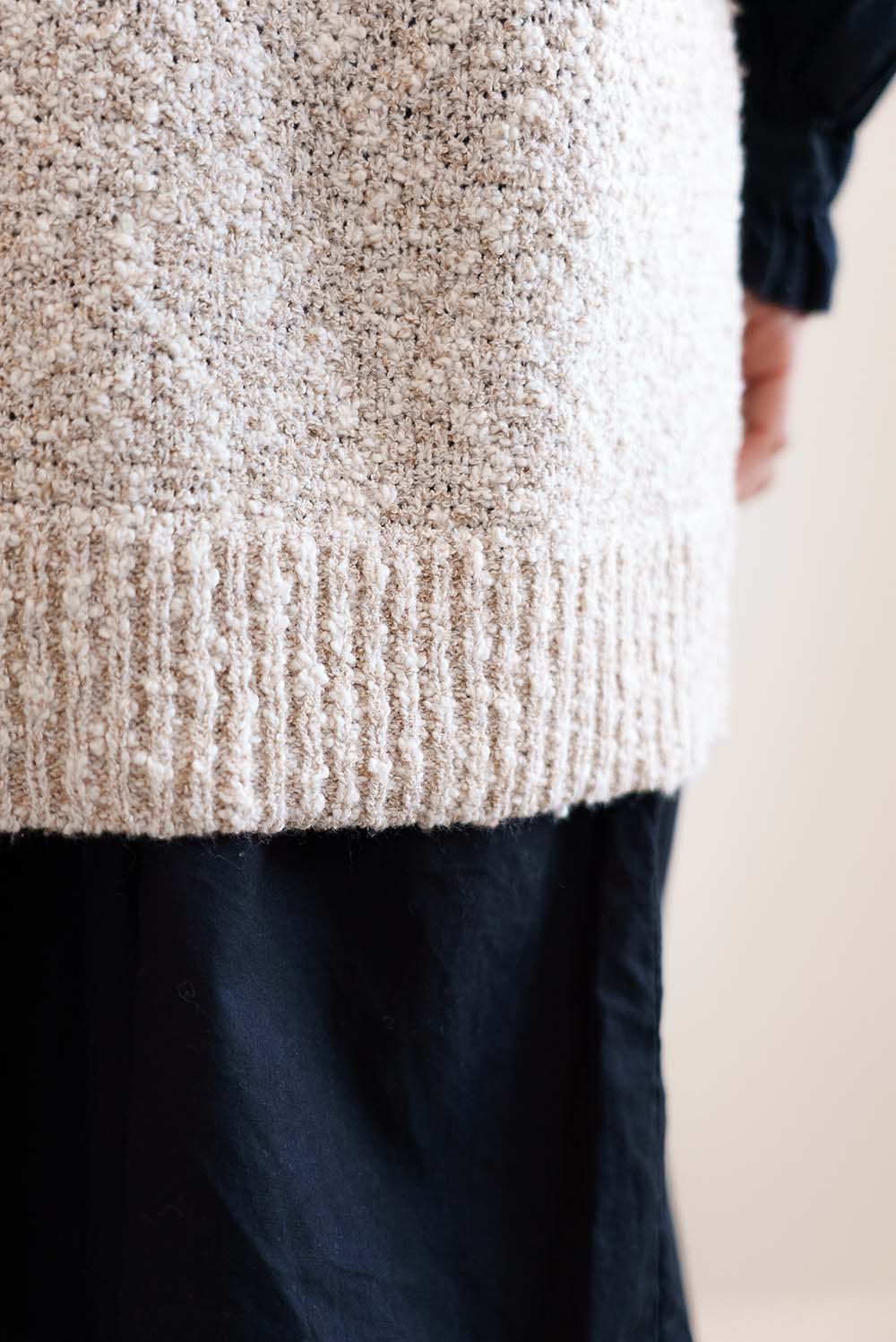 Tweed-Style Mixed Slub U-Neck Vest Top