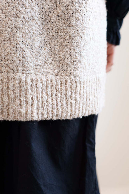 Tweed-Style Mixed Slub U-Neck Vest Top