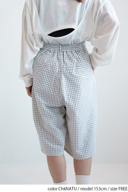 [Frame] Check Tuck Half Pants