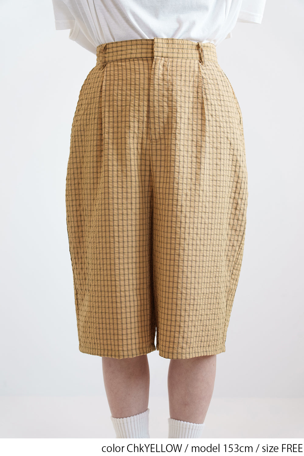 [Frame] Check Tuck Half Pants