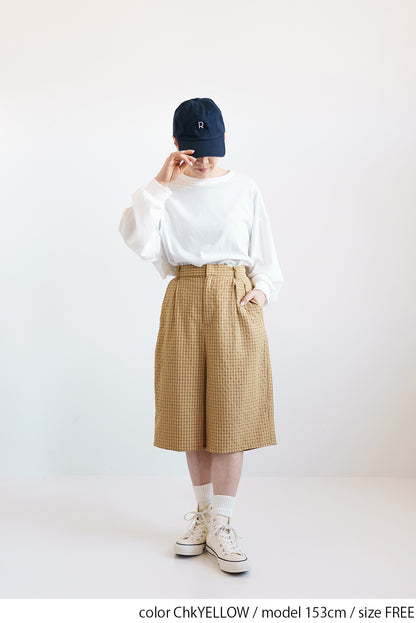 [Frame] Check Tuck Half Pants
