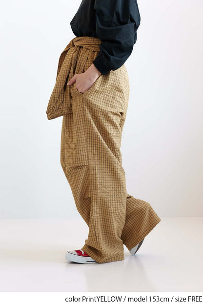 Check Waist Wrap Jogger Pants