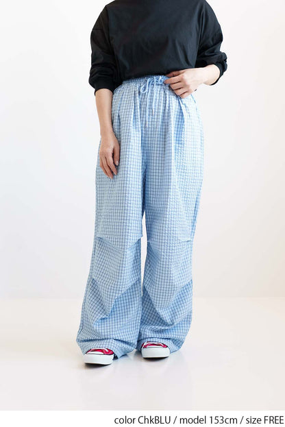 Check Waist Wrap Jogger Pants