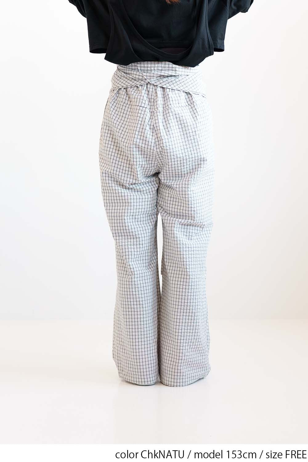 Check Waist Wrap Jogger Pants