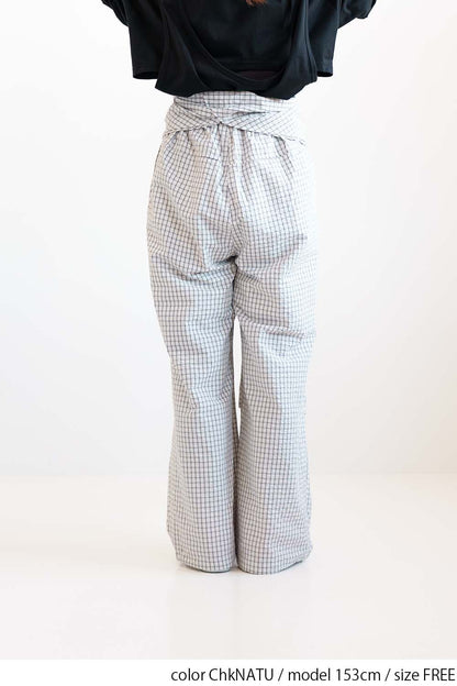 Check Waist Wrap Jogger Pants