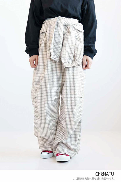Check Waist Wrap Jogger Pants