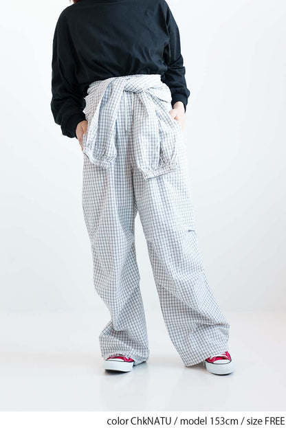 Check Waist Wrap Jogger Pants