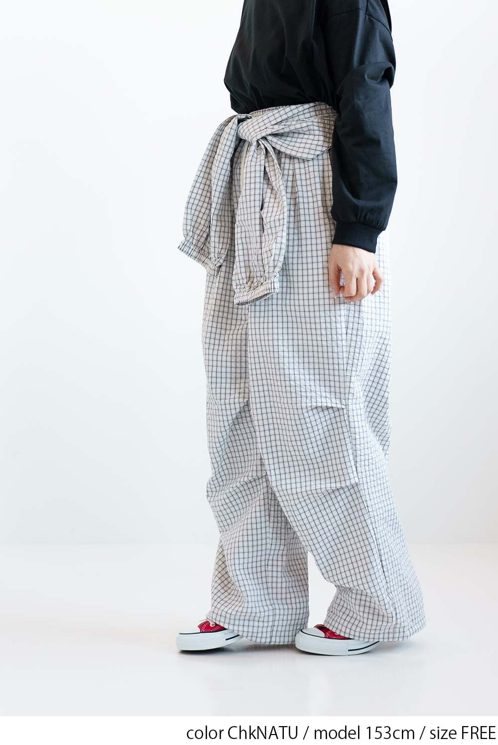 Check Waist Wrap Jogger Pants