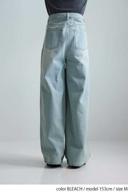 [SALE] Denim Tuck Wide Pants
