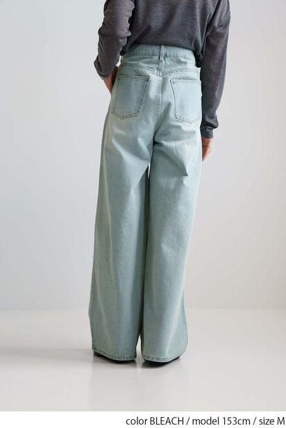 [SALE] Denim Tuck Wide Pants