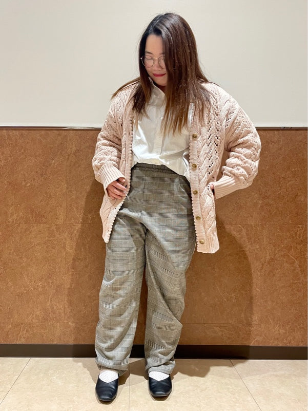 透かし編みボリュームカーディガン