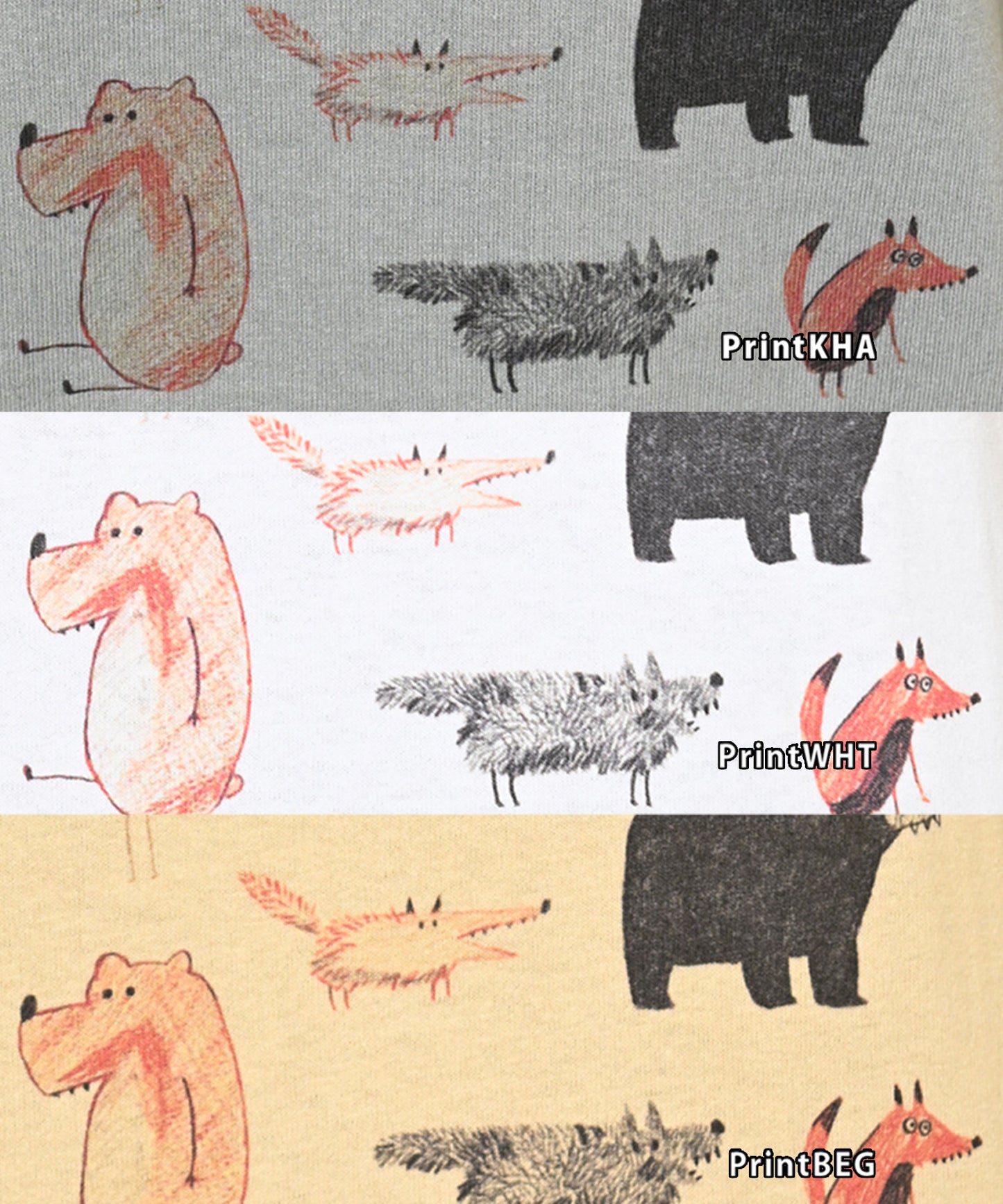 ≪SALE≫Fox and Bear Print Tee