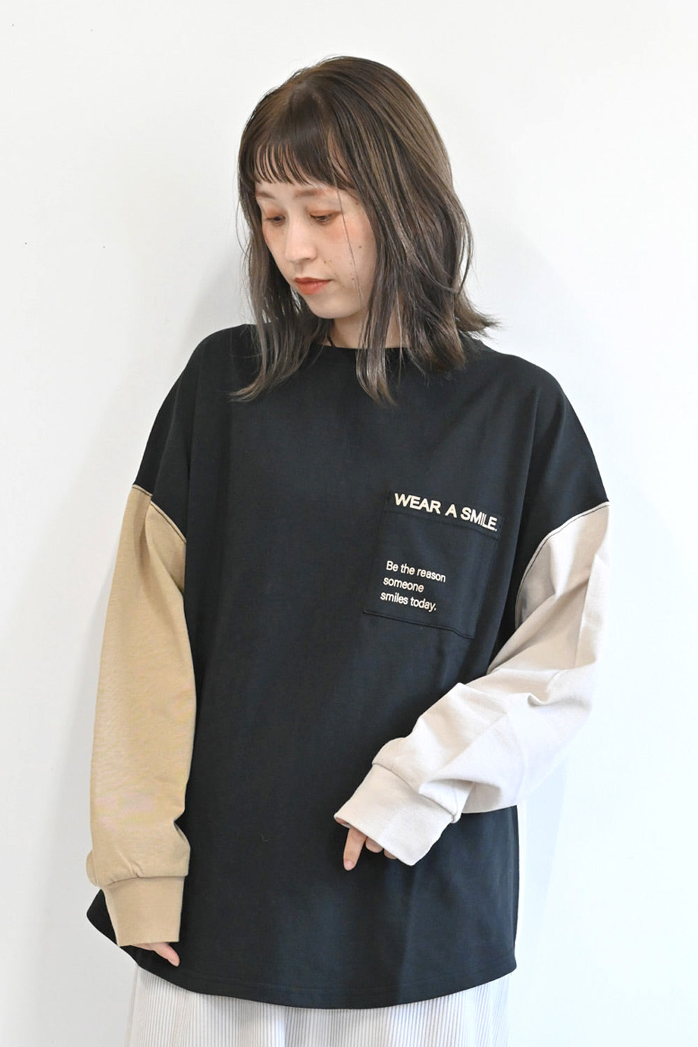 アシメバックプリントチュニック
