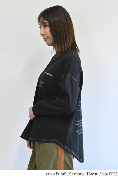 アシメバックプリントチュニック
