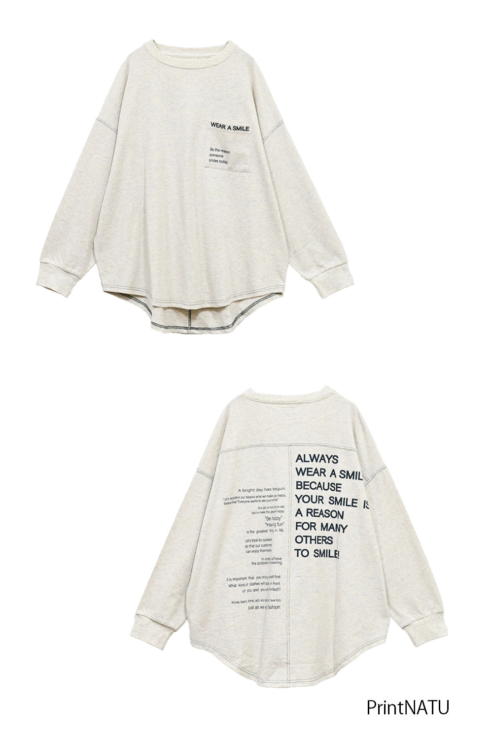 アシメバックプリントチュニック