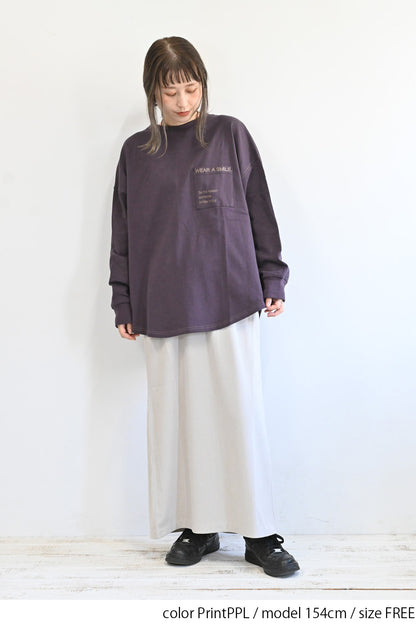 アシメバックプリントチュニック