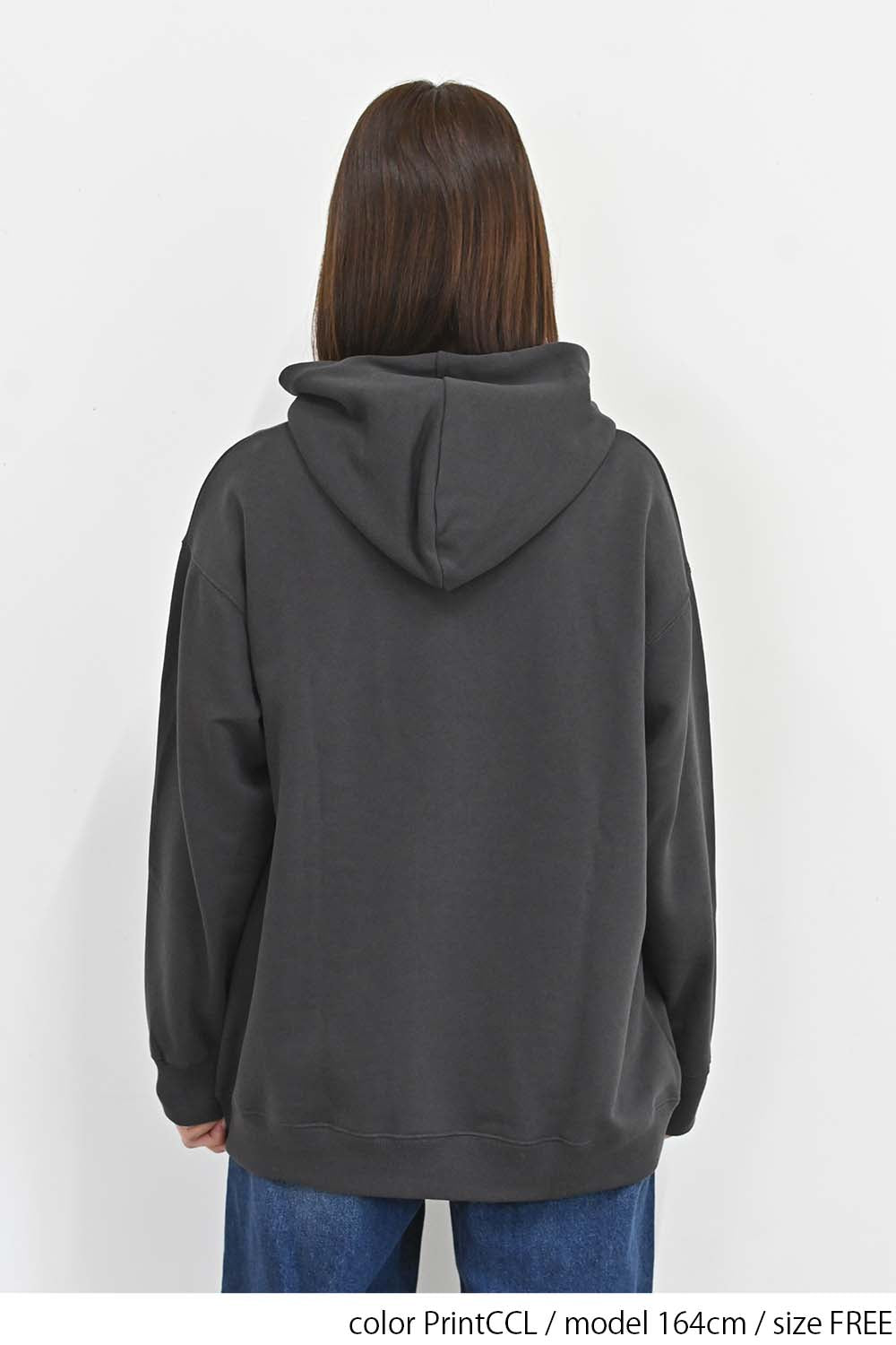 かぐれ　フーディーチュニック Charcoal パーカー かぐれ フーディーチュニック Charcoal パーカー
