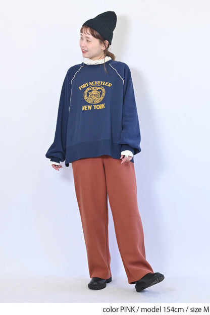 裏起毛リブワイドパンツ