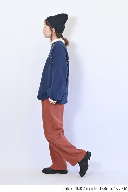 裏起毛リブワイドパンツ