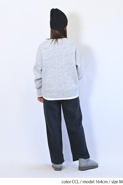 裏起毛リブワイドパンツ