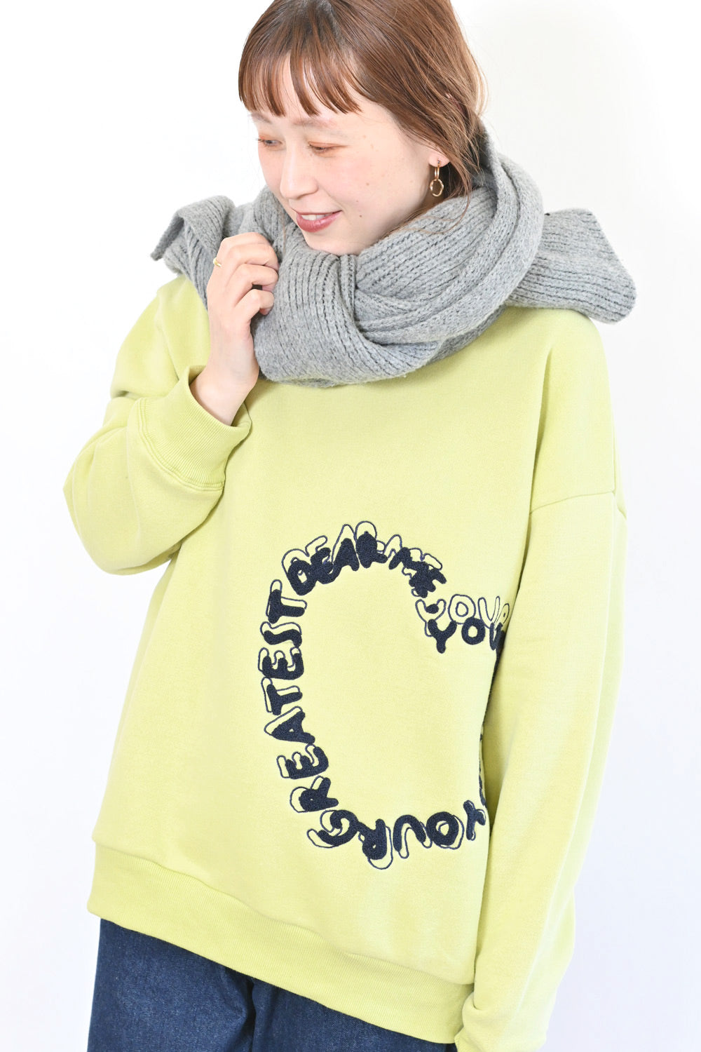 Dear me ハート相良刺繍裏起毛チュニック