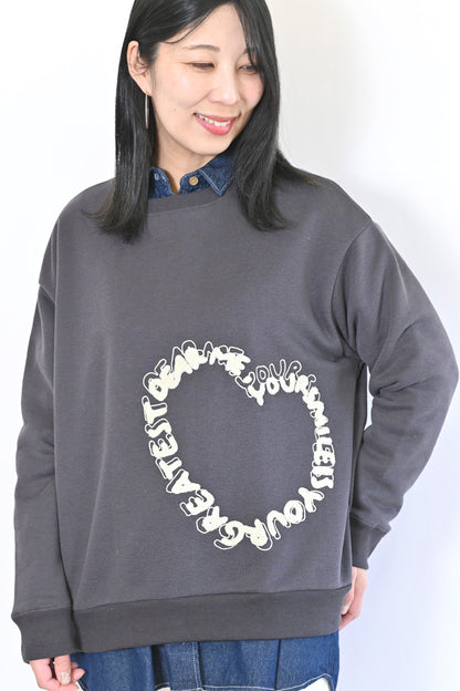 Dear me ハート相良刺繍裏起毛チュニック