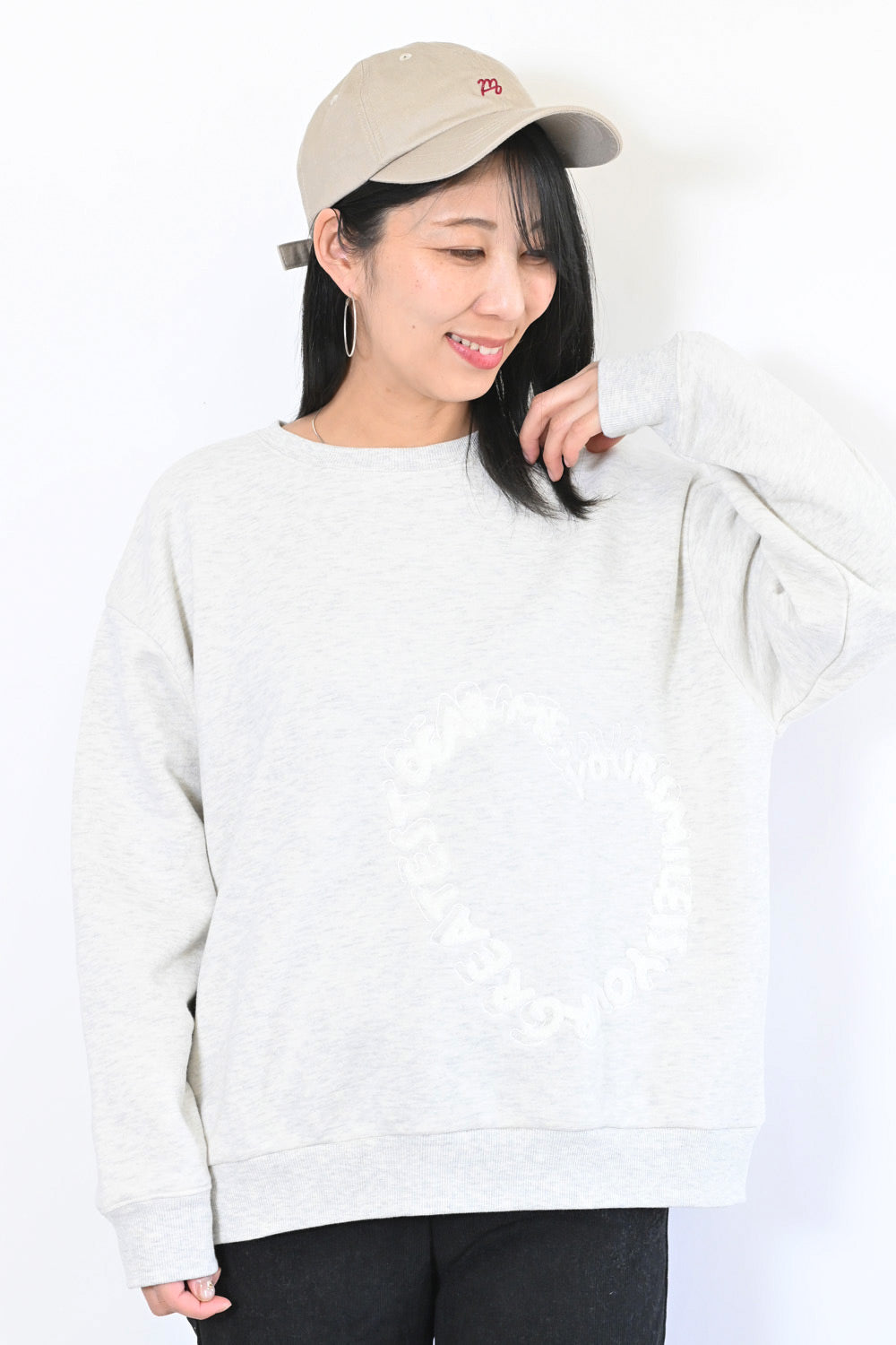 Dear me ハート相良刺繍裏起毛チュニック