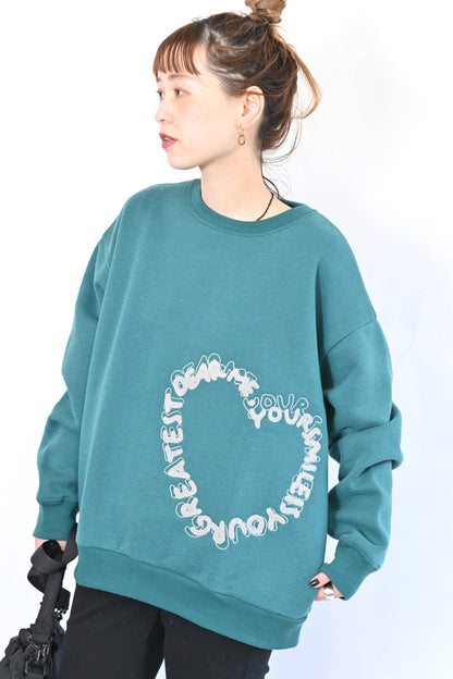 Dear me ハート相良刺繍裏起毛チュニック