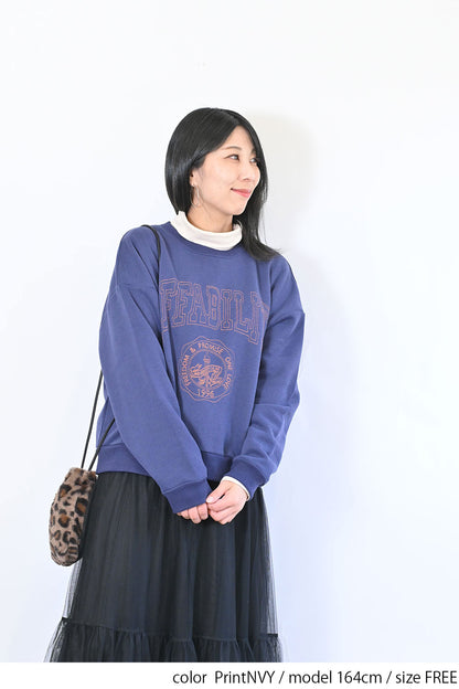 AFFABILITYカレッジ刺繍プルオーバー