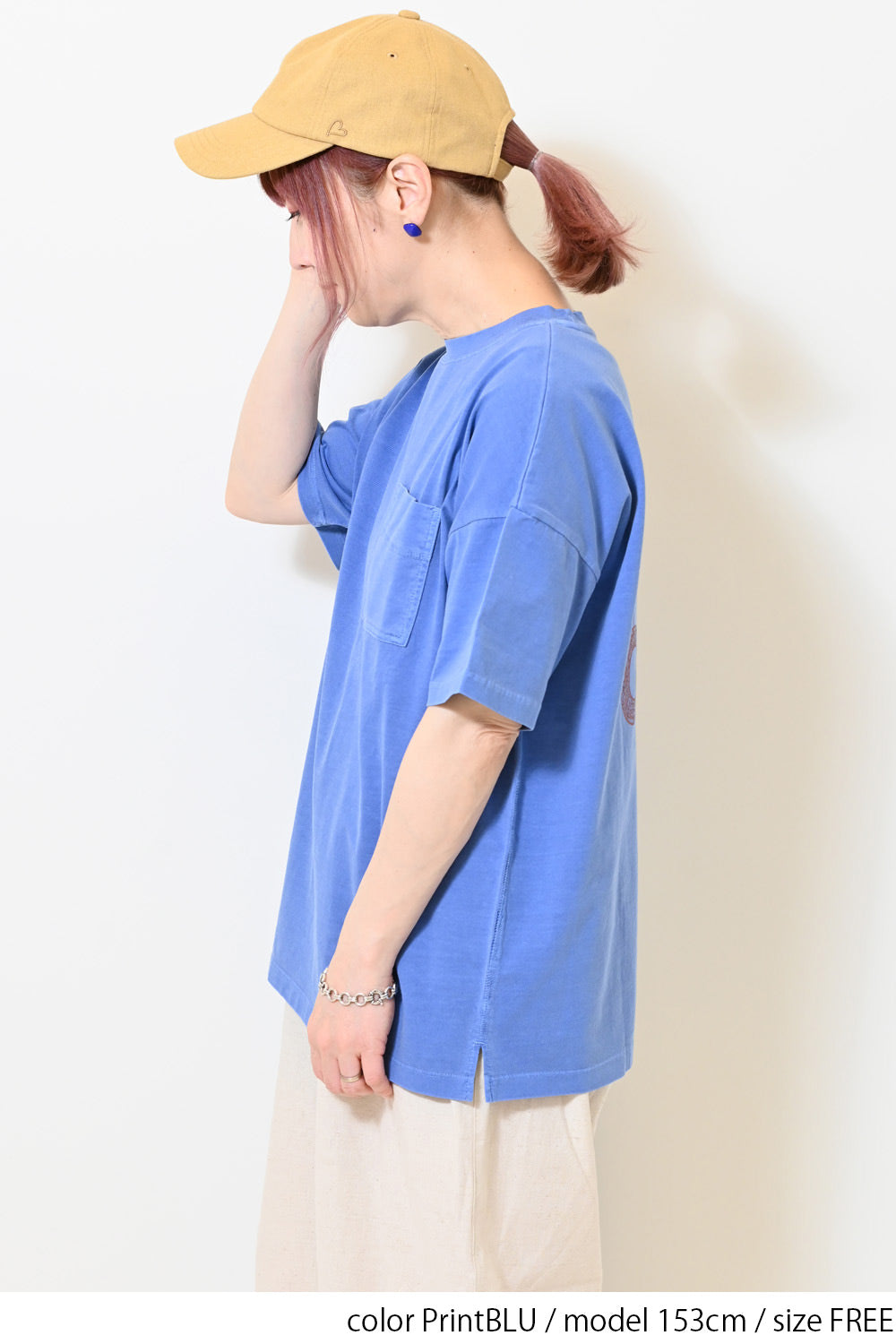 ポケ付きピグメントプリントT