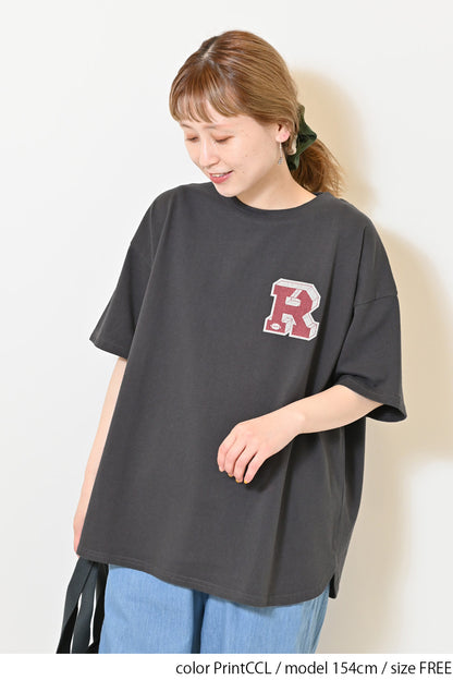 ≪SALE≫Patch Style Print Big Tee