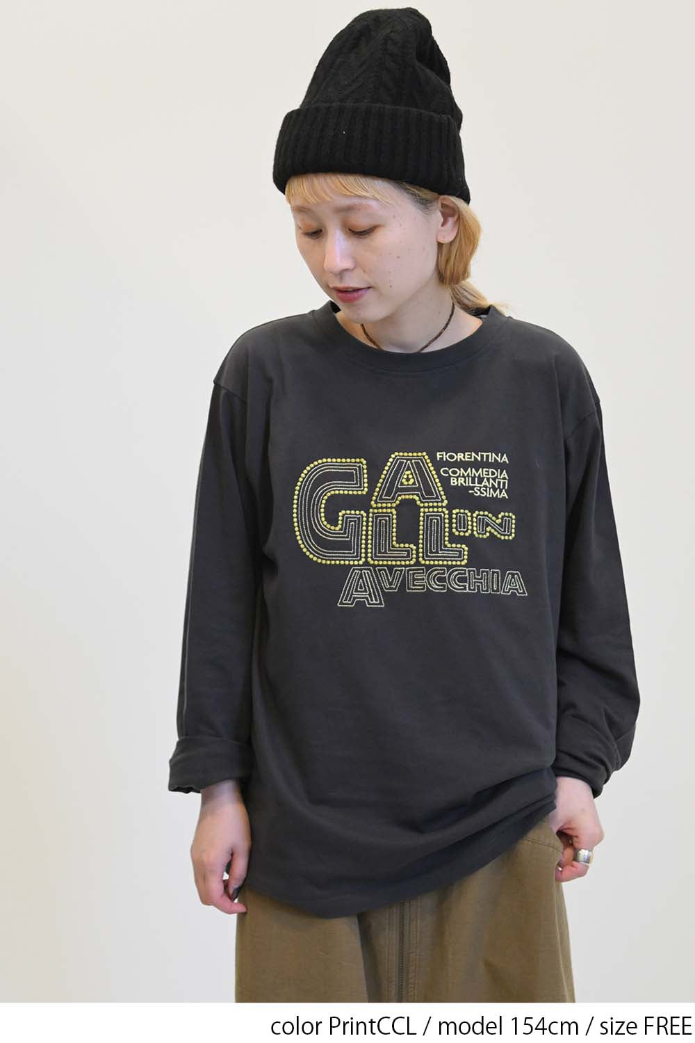 ロゴ刺繍ロンTee