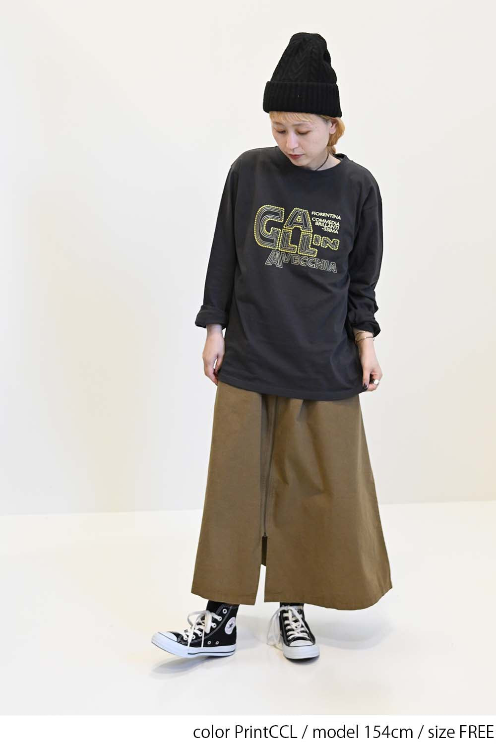 ロゴ刺繍ロンTee