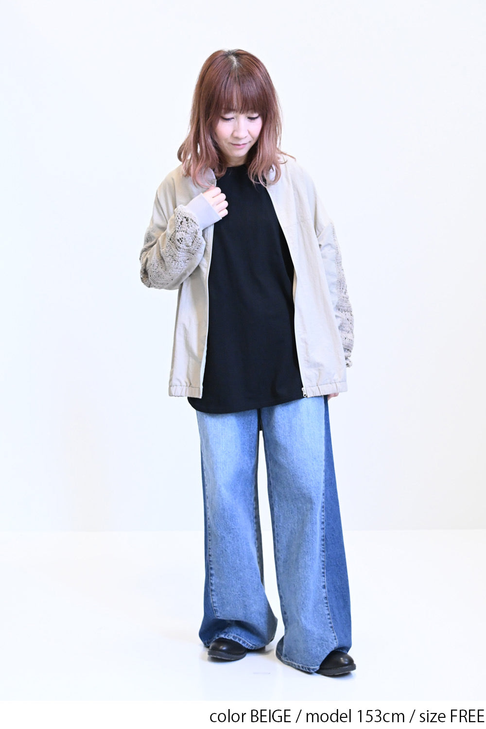 かぎ針切替Zipブルゾン – HEART MARKET