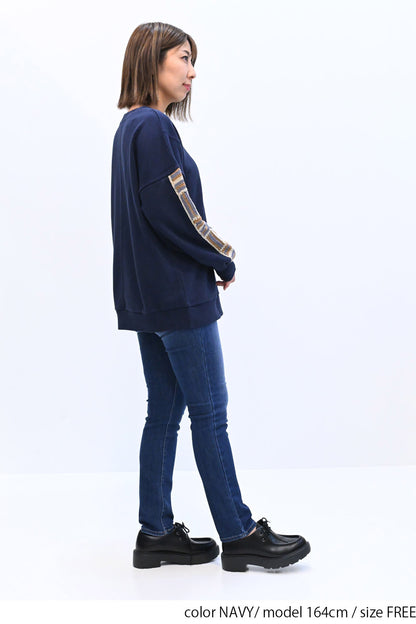 ≪SALE≫ Loose Tunic with Crochet Sleeve Fleece