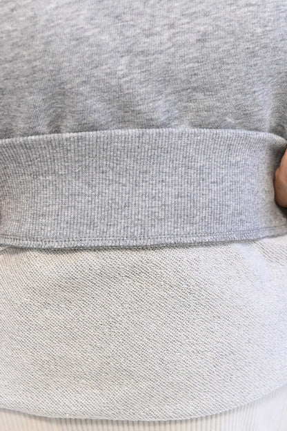 ≪SALE≫ Loose Tunic with Crochet Sleeve Fleece