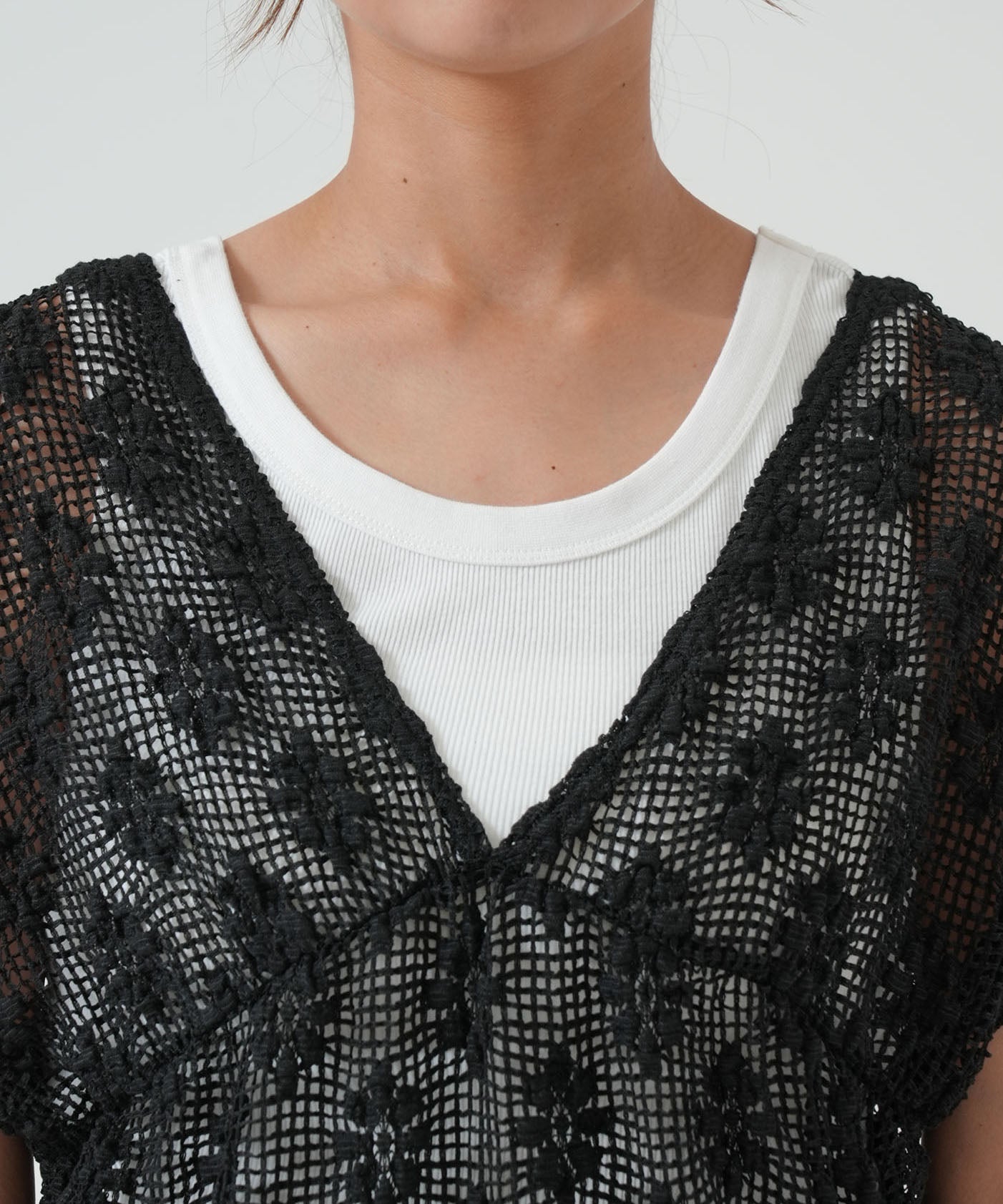 Shirred mesh bustier