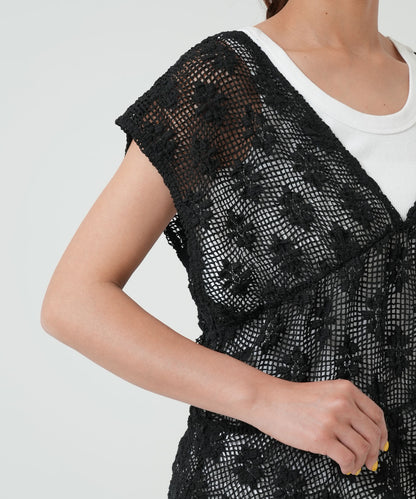 《5月11日入荷》シャーリングメッシュビスチェ