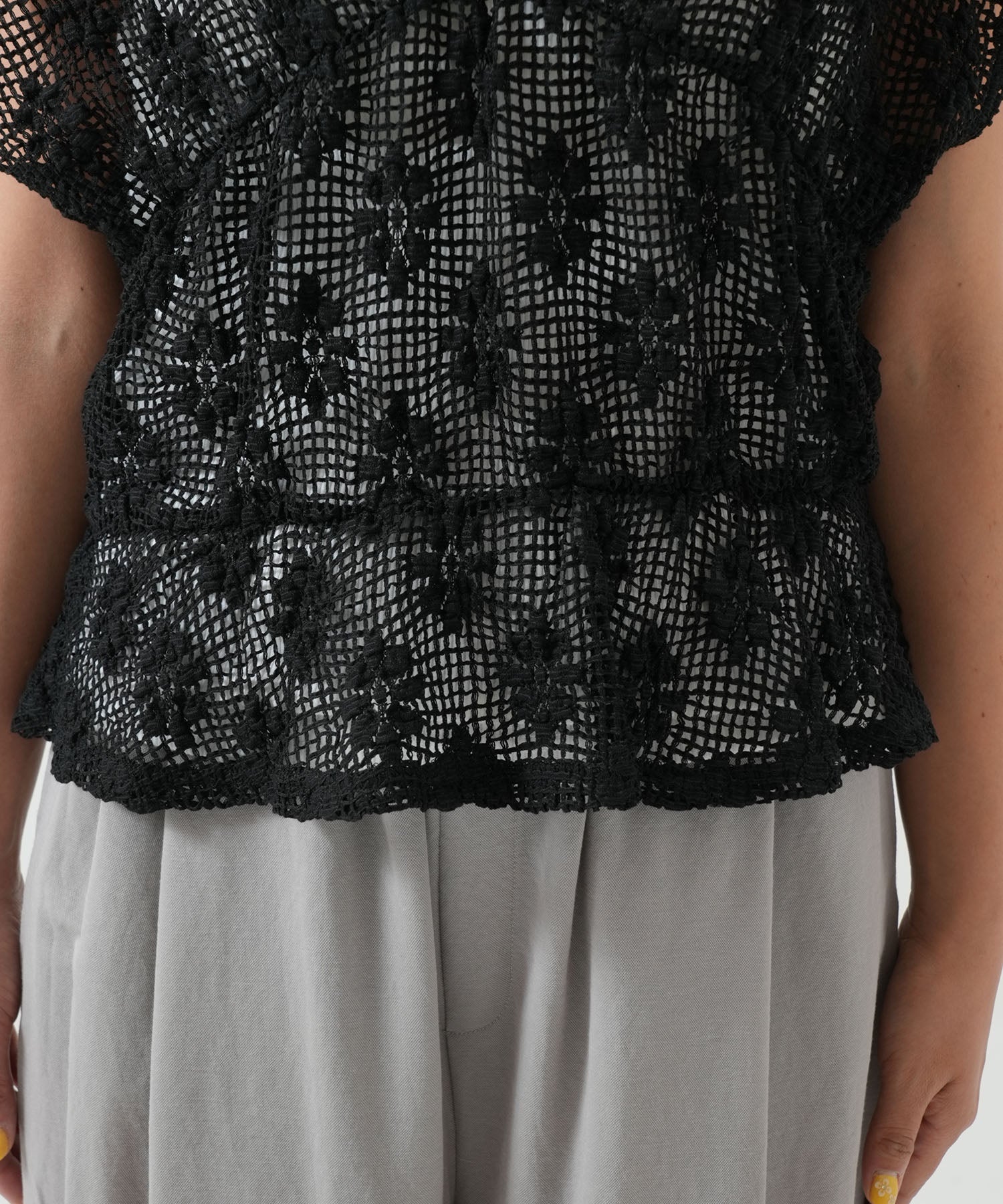 Shirred mesh bustier