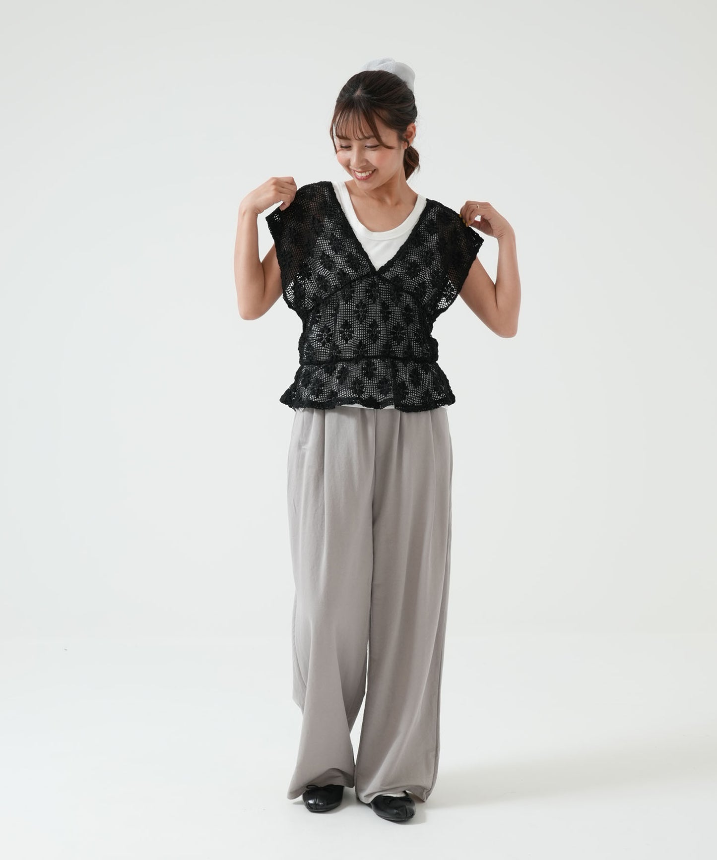 《5月11日入荷》シャーリングメッシュビスチェ