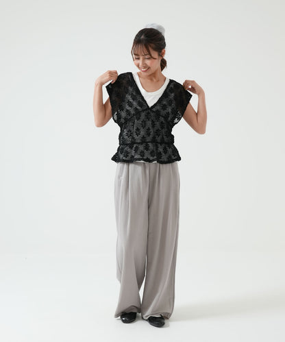 《5月11日入荷》シャーリングメッシュビスチェ