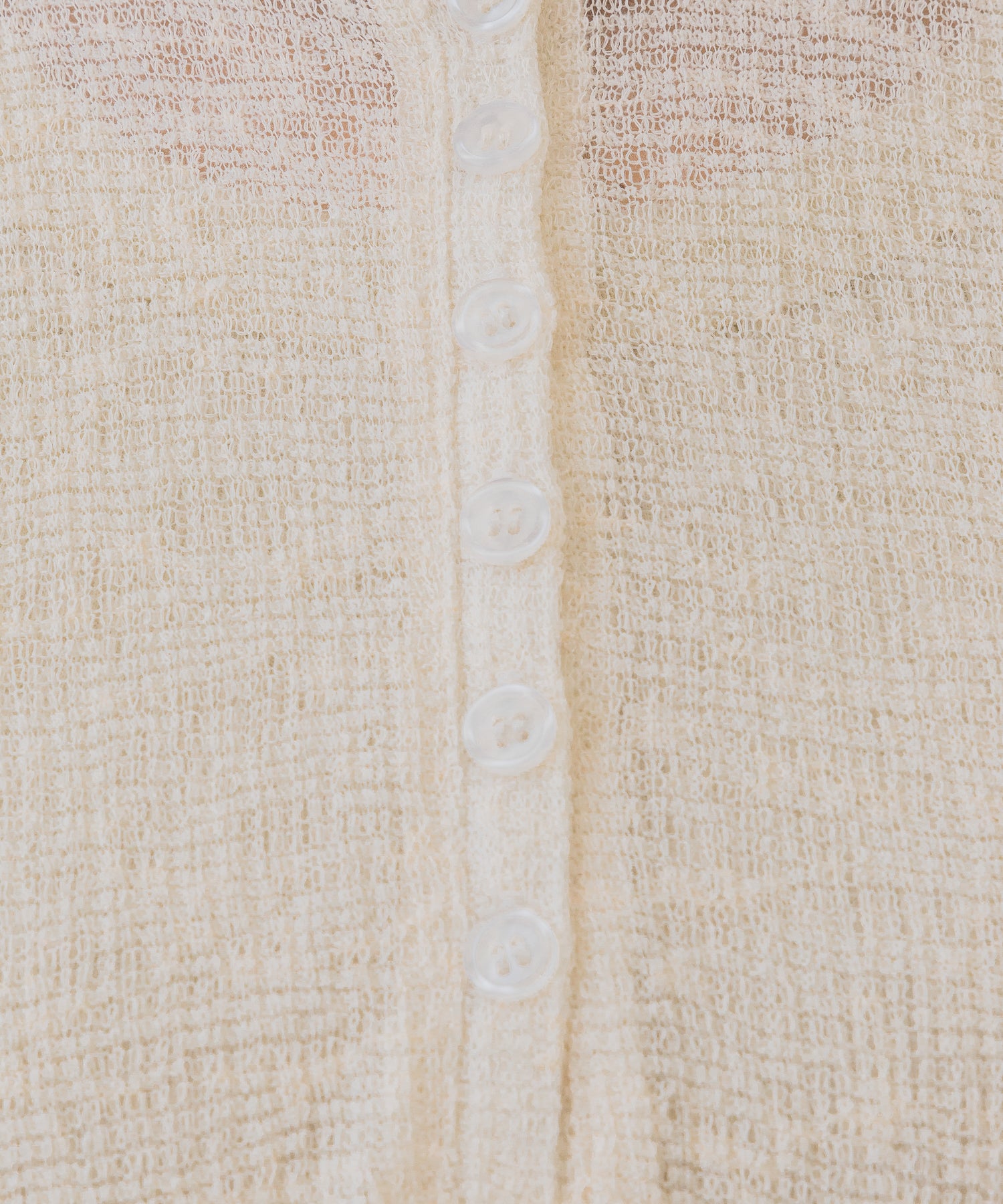  Sheer Waffle Henley Neck Loose Pullover