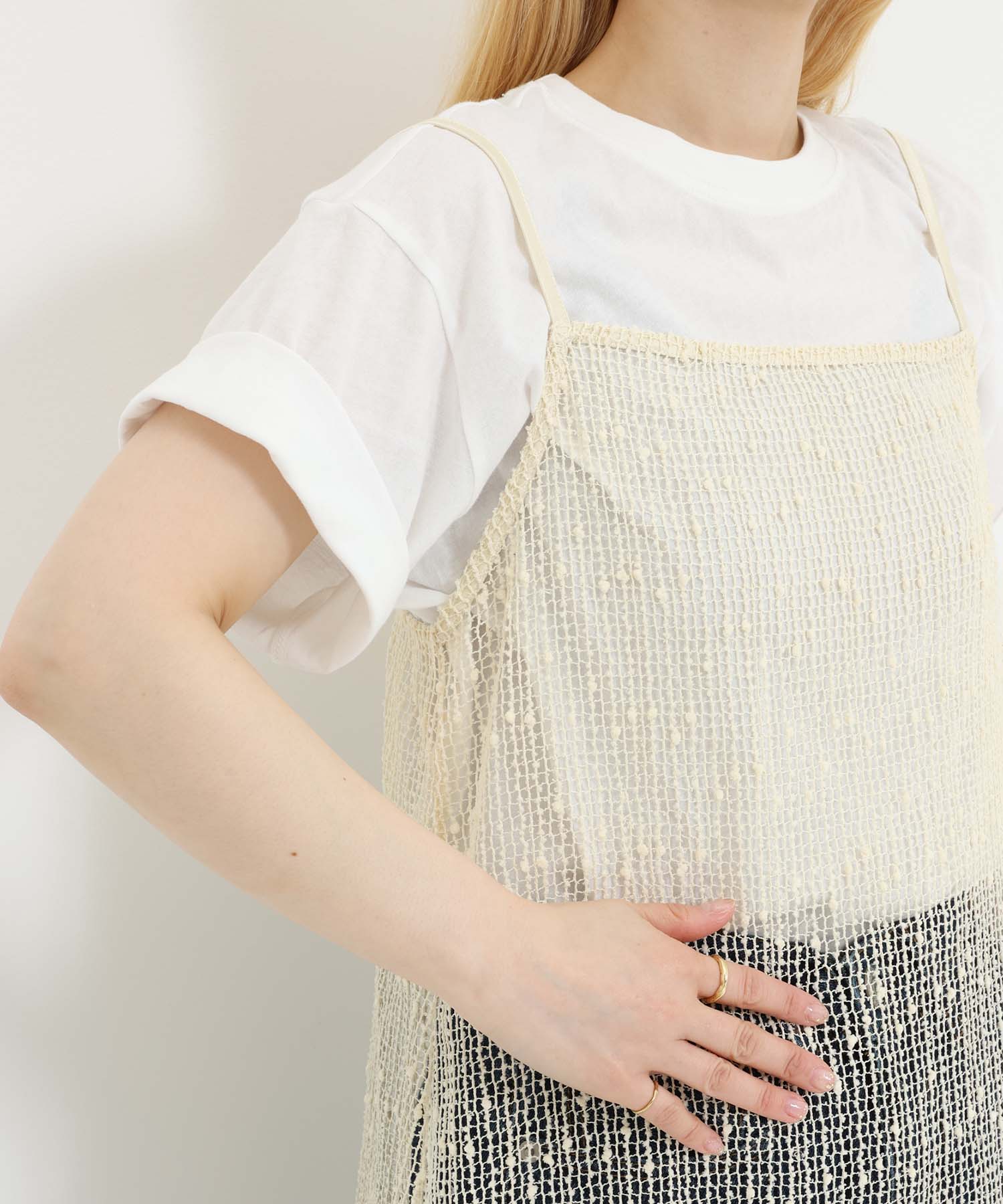 メッシュドロストキャミチュニック