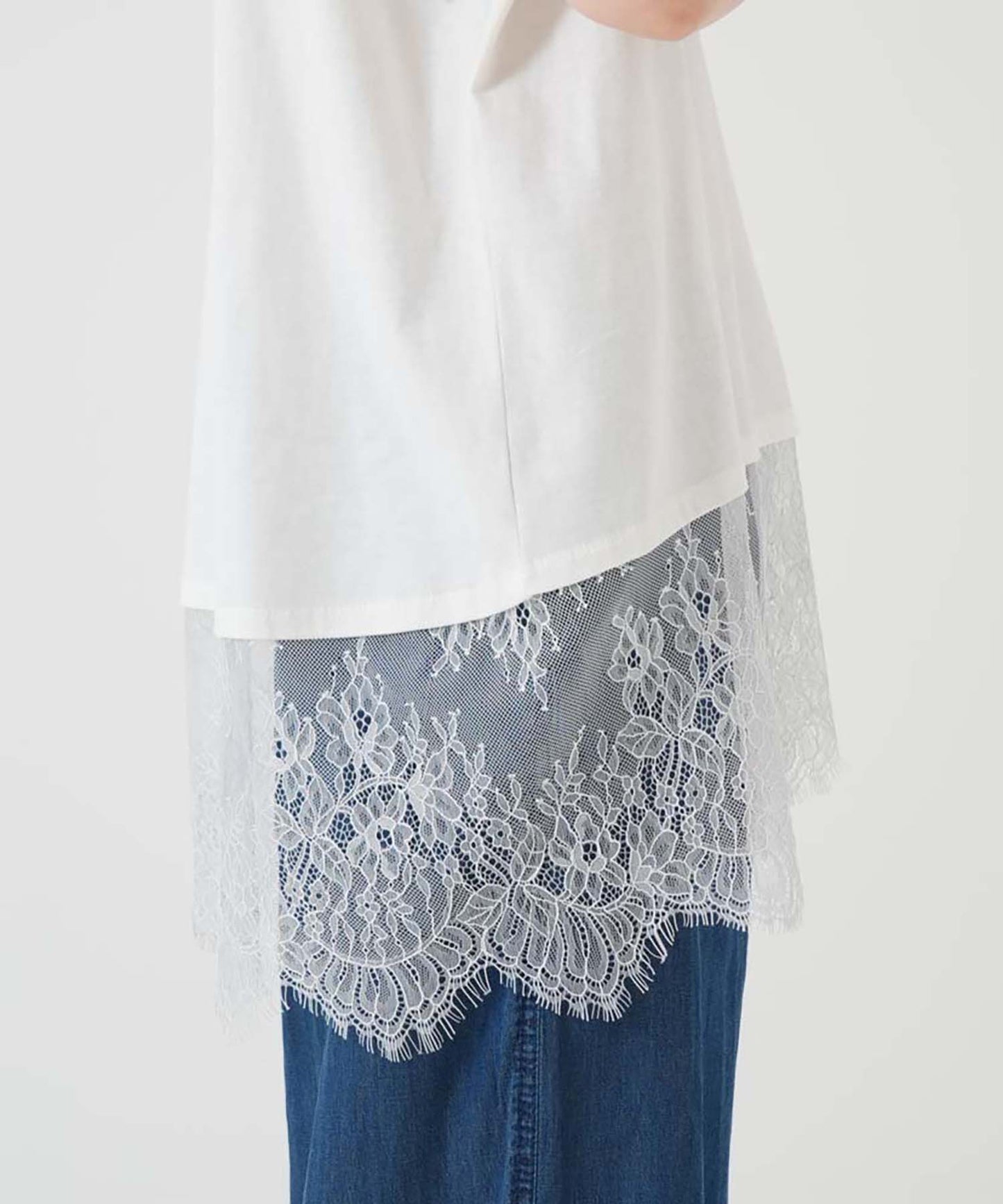 《6月24日入荷》汗染み防止 裾レースT