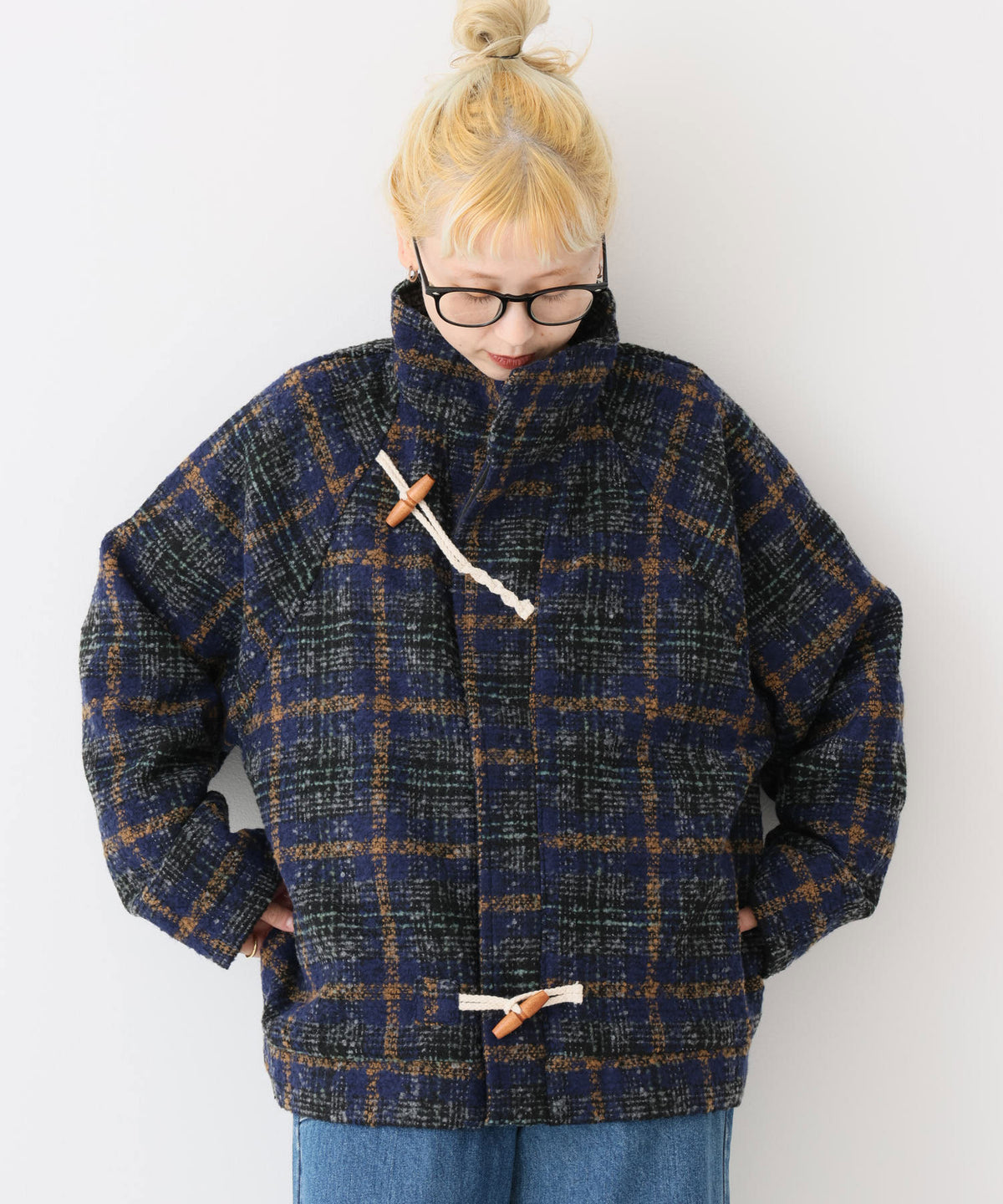 チェックブルー / 154cm / FREE 