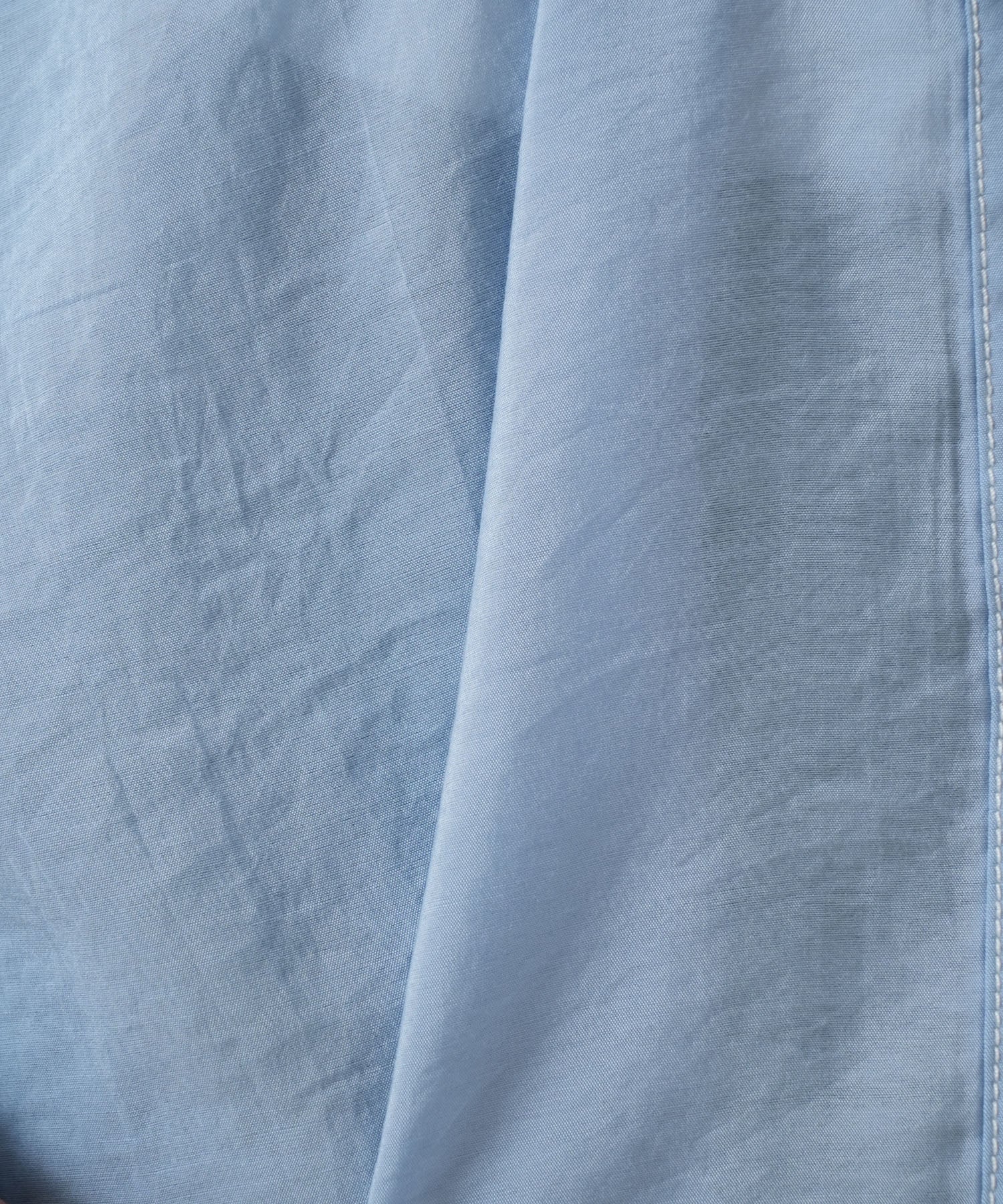 Color-contrast stitch sheer shirt
