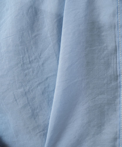 Color-contrast stitch sheer shirt