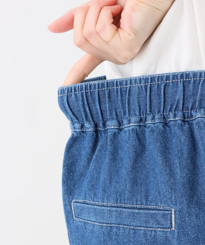 《近日発売》裾レースデニムイージーパンツ
