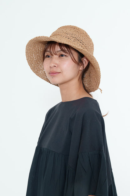 シンプル細編みペーパーハットアクセサリー