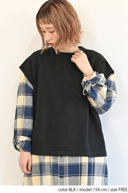 もちっとニットポンチョ